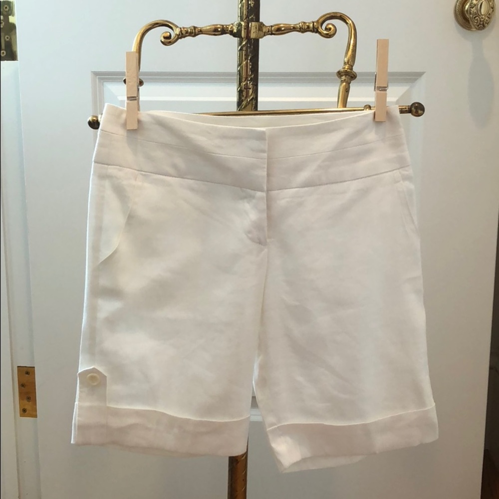 Bebe White Linen Shorts